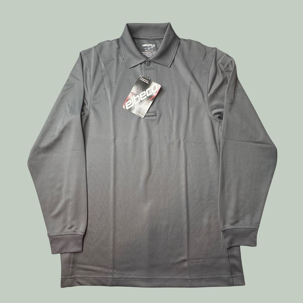 Elbeco Polo Shirt Mens S Ufx Tactical K5148 Grey Long Sleeve Tactical NEW